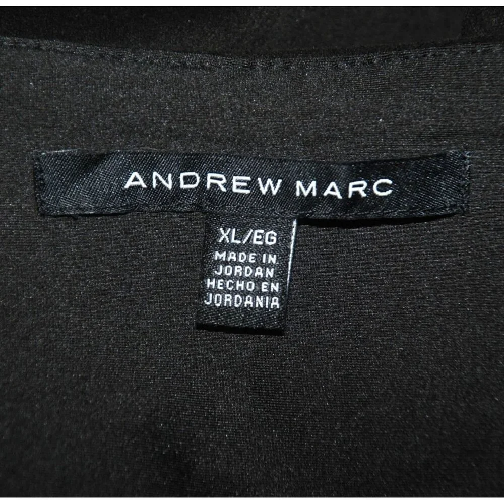 Andrew Marc Ladies Faux Suede Black Pull On Pants Size XL Straight Stretch Soft